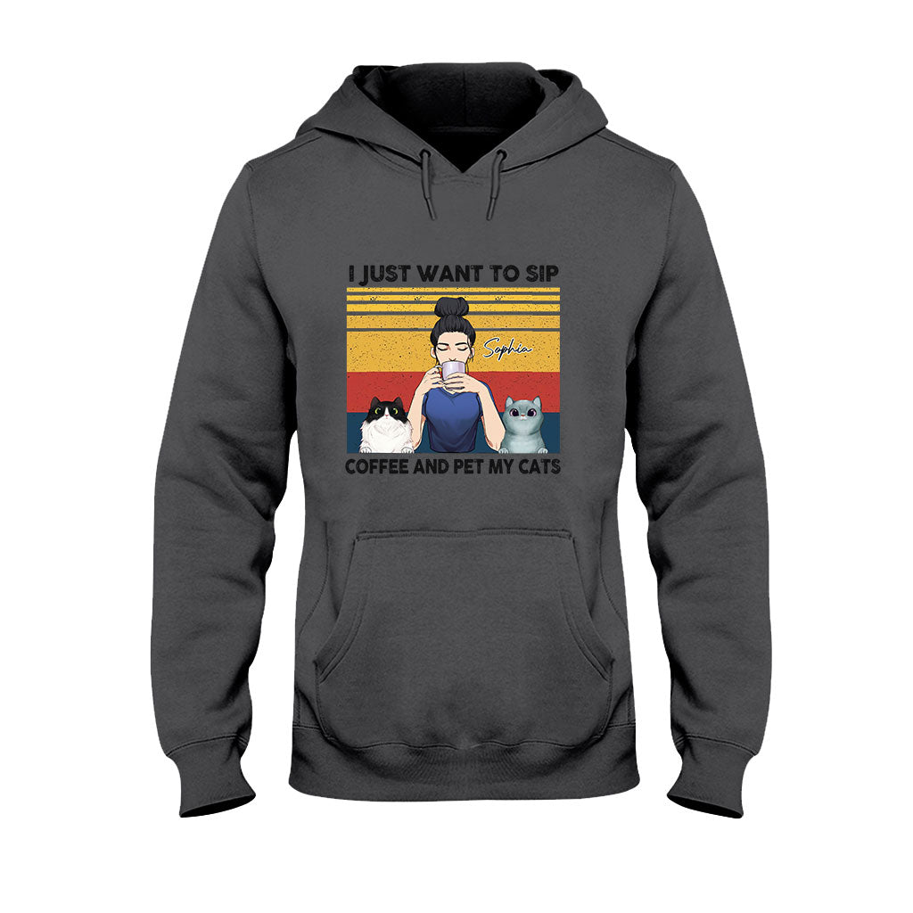 Cat Mom Coffee – Personalisiertes Katzen-T-Shirt und Hoodie