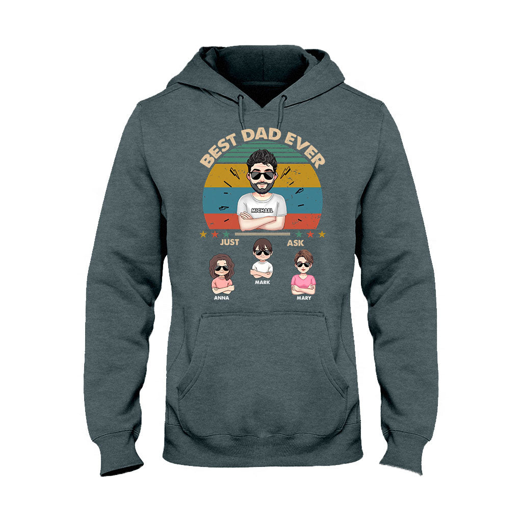 Bester Papa aller Zeiten – Geschenk für Papa, Mama, Opa, Oma, Großvater – Personalisiertes T-Shirt und Hoodie