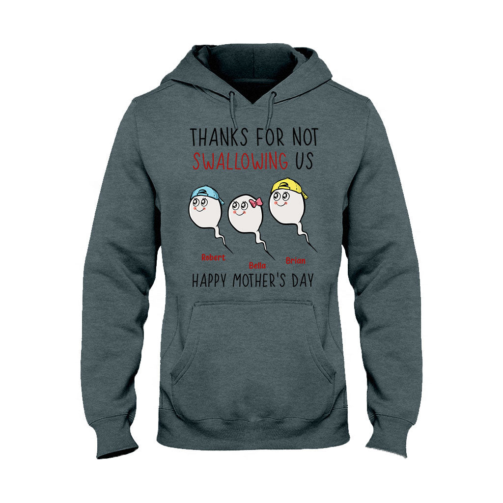 Danke, dass du uns nicht verschluckt hast – Personalisiertes Muttertags-T-Shirt und Hoodie