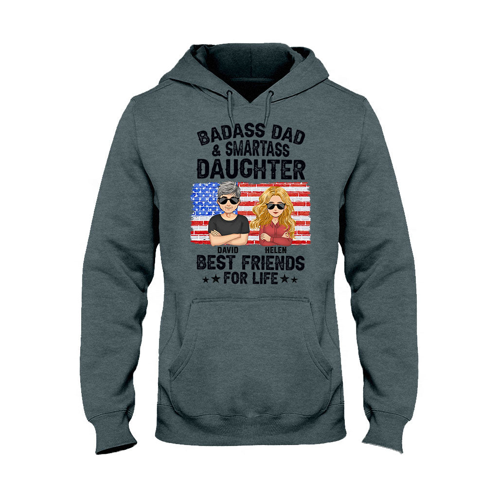 Cooler Papa & freche Tochter – beste Freunde fürs Leben – personalisiertes Vater-T-Shirt und Hoodie