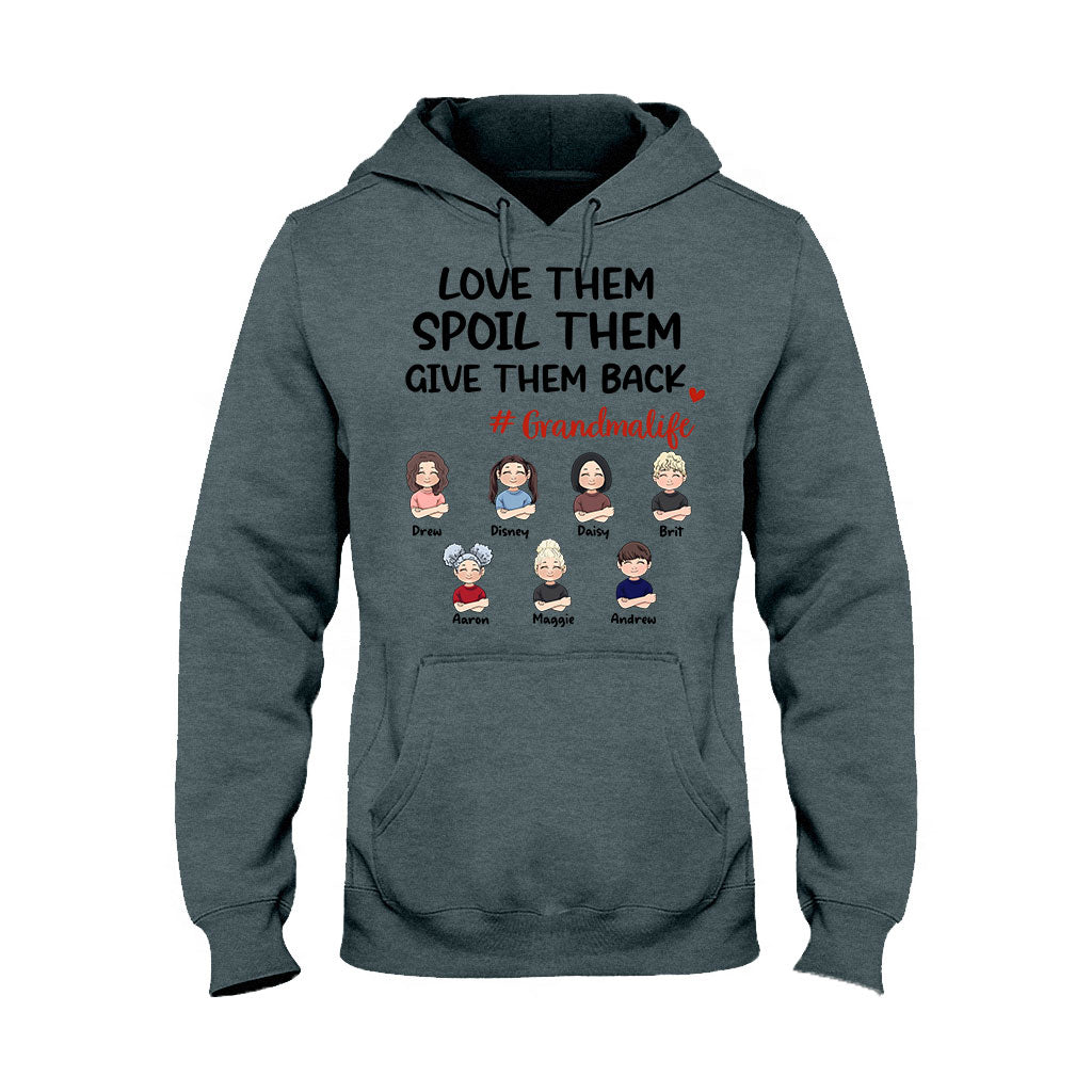 Liebe sie, verwöhne sie, gib ihnen etwas zurück – Geschenk für Oma, Mama, Opa, Papa – Personalisiertes T-Shirt und Hoodie