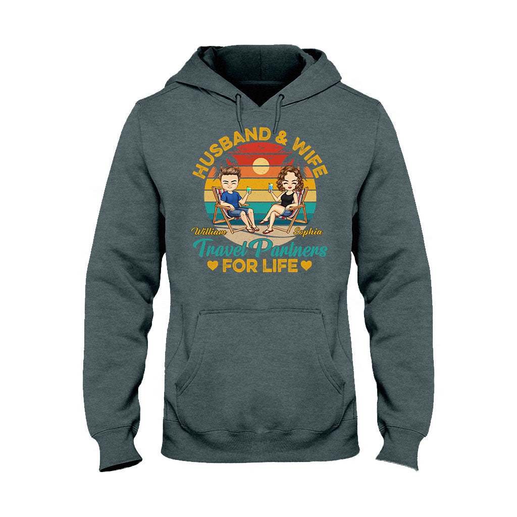 Husband And Wife Travel Partners - Personalized Couple T-shirt and Hoodie
