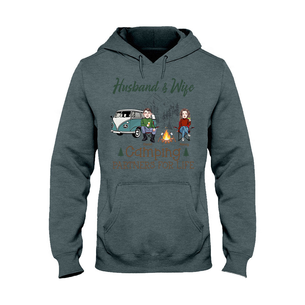 Camping-Paar fürs Leben – Personalisiertes Camping-T-Shirt und Hoodie für Paare