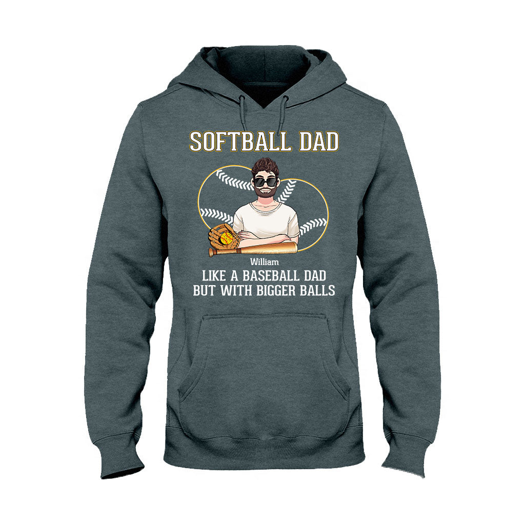Softball-Papa wie ein Baseball-Papa, nur mit größeren Bällen – personalisiertes Softball-T-Shirt und Hoodie