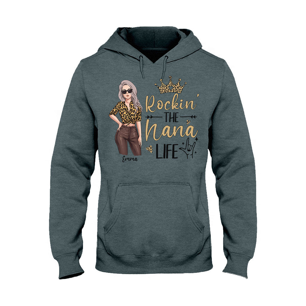 Das Oma-Leben rocken – personalisiertes Muttertags-T-Shirt und Hoodie für Omas