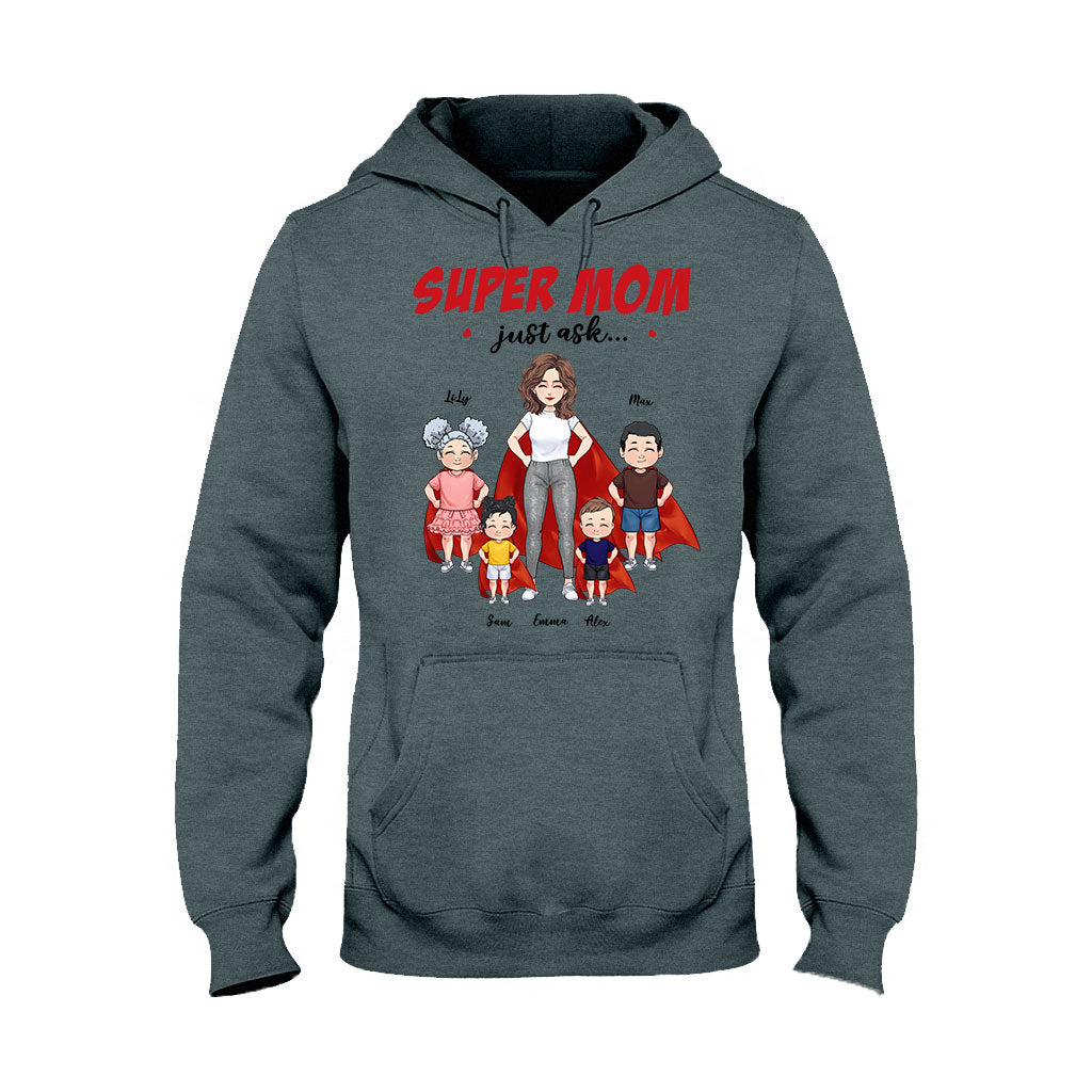 Supermama – Geschenk für Mama und Oma – Personalisiertes T-Shirt und Hoodie
