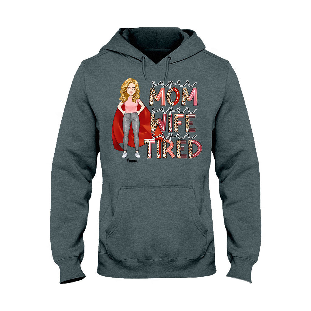 Supermama, Superfrau, Supermüde – Personalisiertes Muttertags-T-Shirt und Hoodie