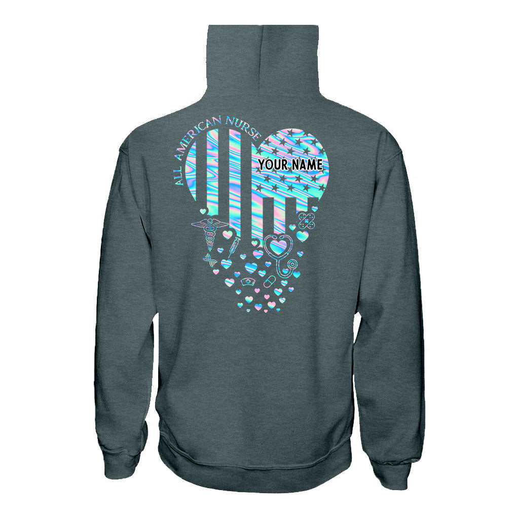 Stolze Krankenschwester – Personalisiertes T-Shirt und Hoodie zum Unabhängigkeitstag