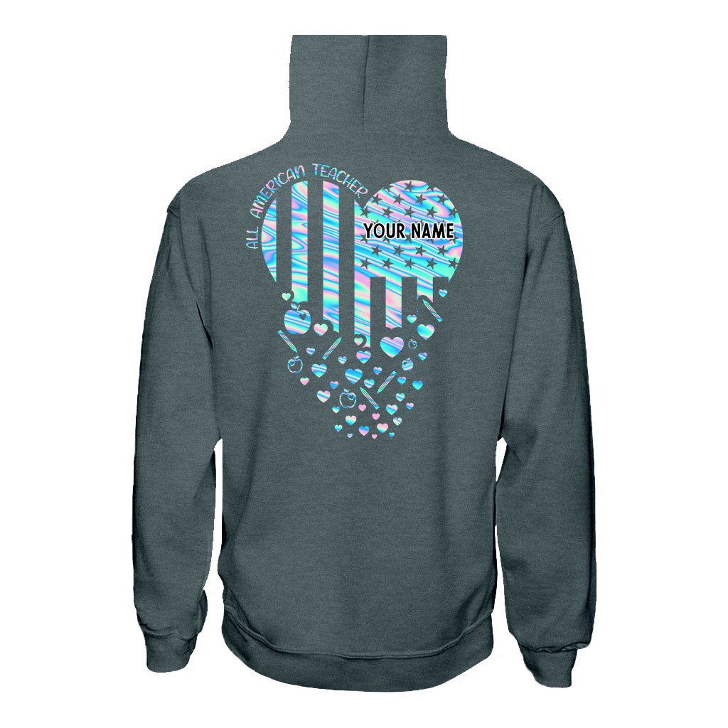 Stolze Lehrerin/Stolzer Lehrer – Personalisiertes T-Shirt und Hoodie zum Unabhängigkeitstag