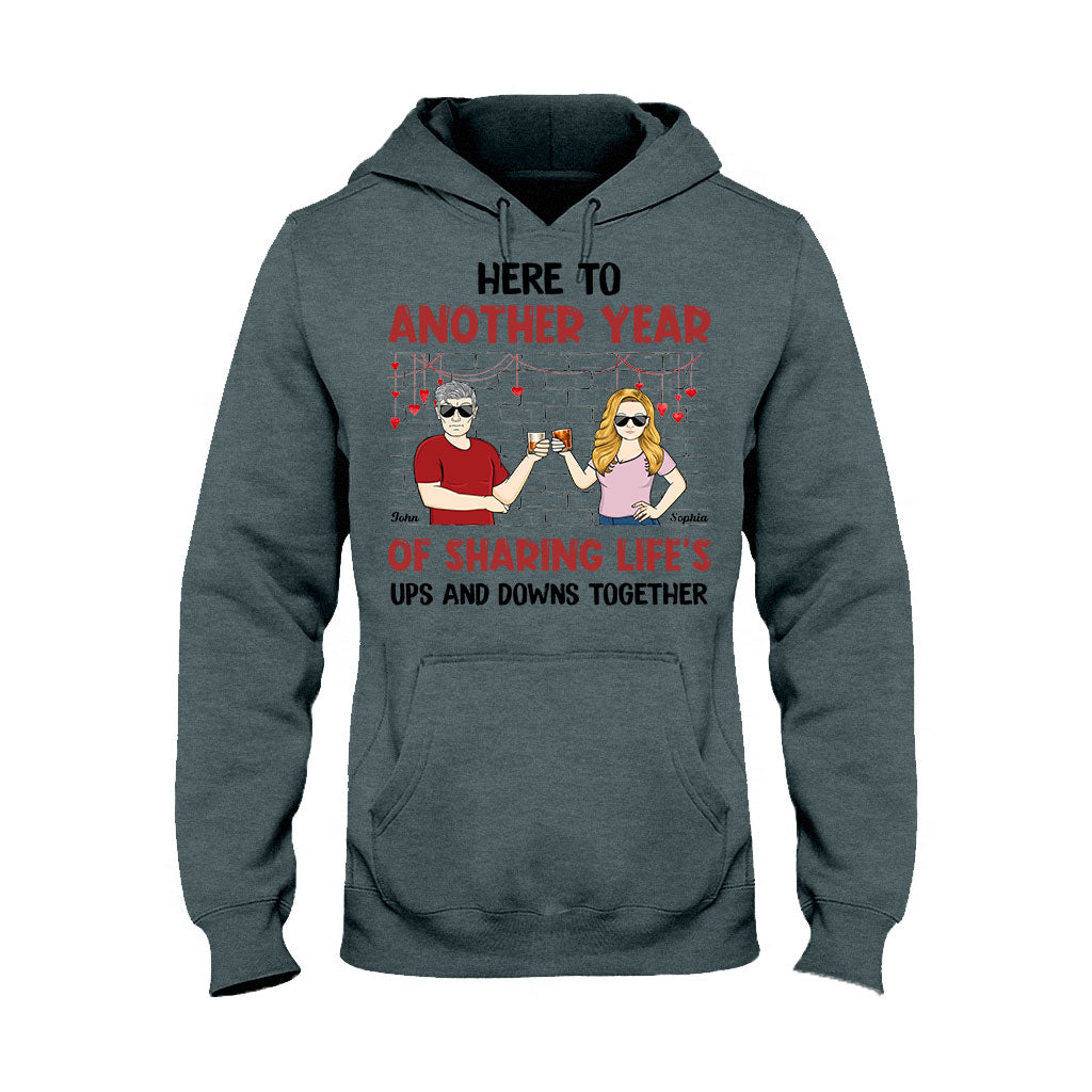 Here To Another Year Of Sharing Life - Personalized Couple Couple T-shirt and Hoodie