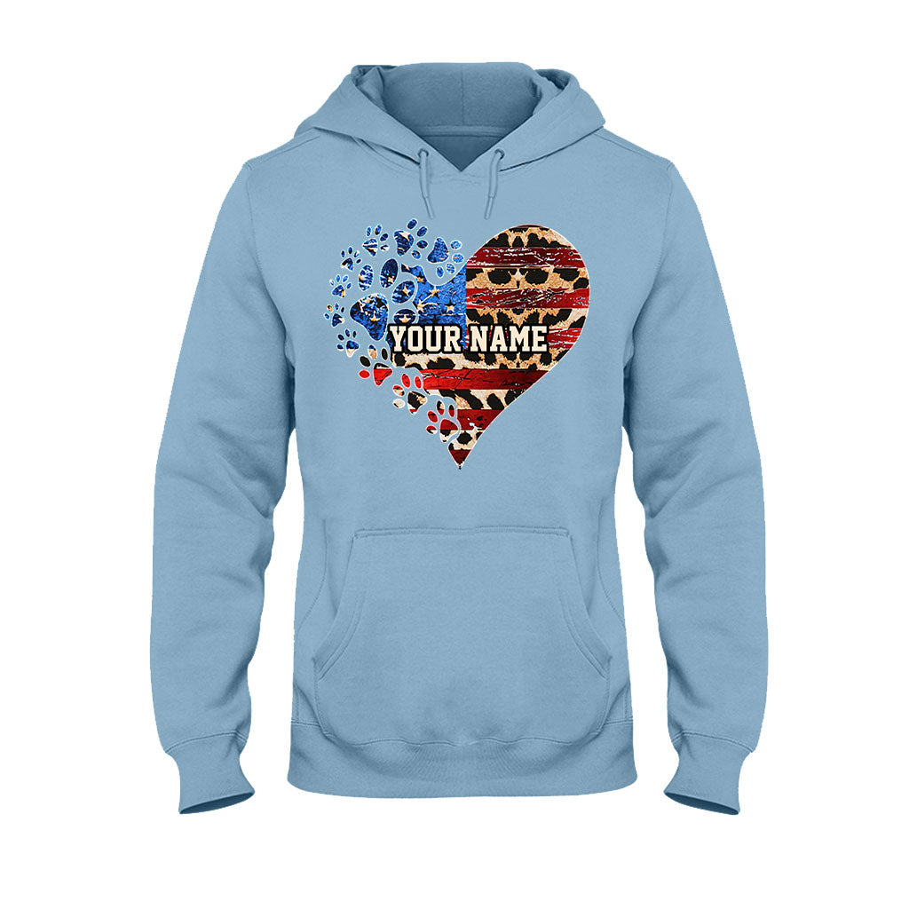 Die Juli-Katzenmama – Personalisiertes Hunde-T-Shirt und Hoodie zum Unabhängigkeitstag