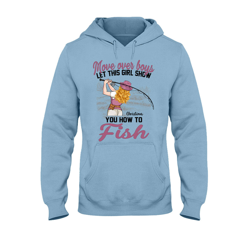 Platz da, Jungs! Dieses Mädchen zeigt euch, wie man angelt – personalisiertes Angel-T-Shirt und Hoodie