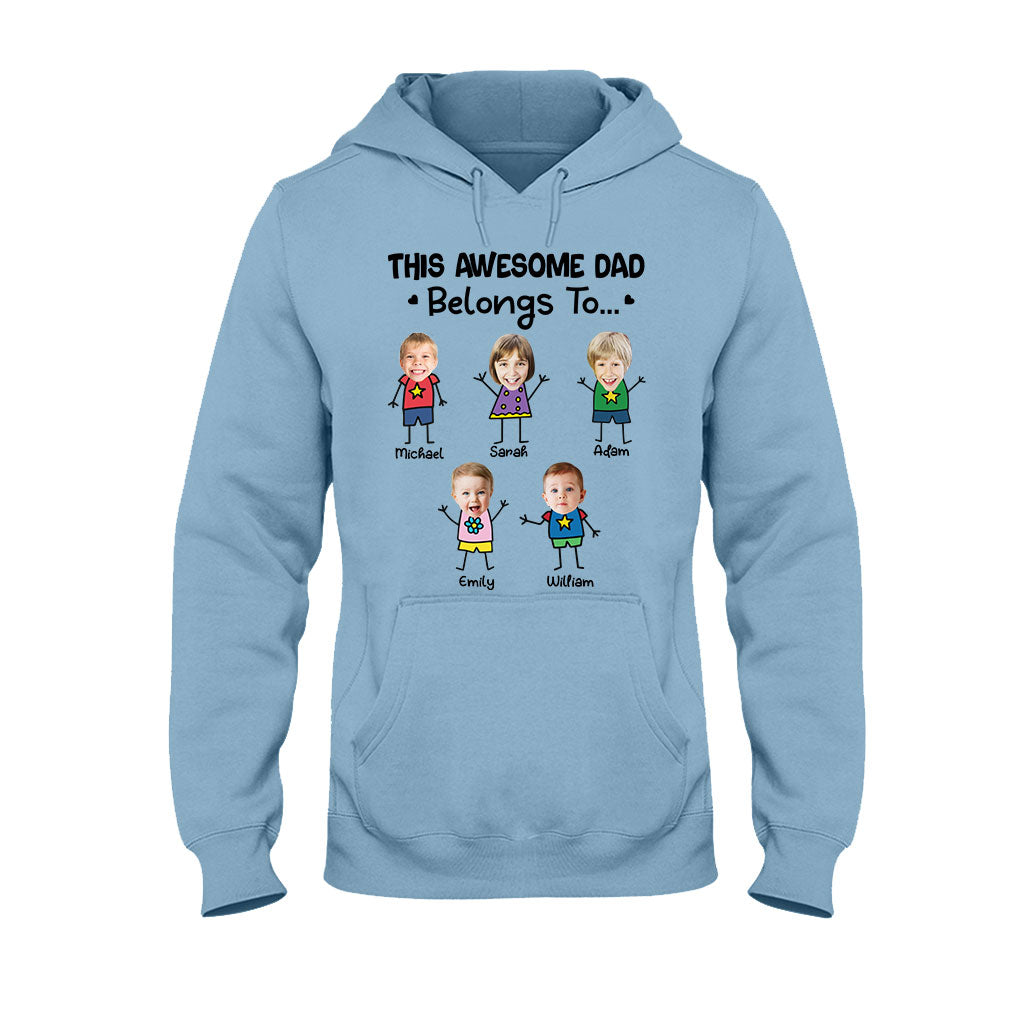 This Awesome Dad Belongs To - Personalized Father T-shirt and Hoodie