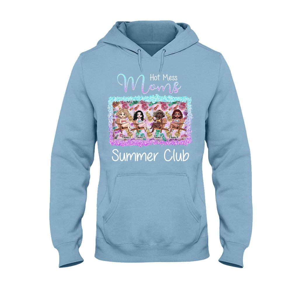 Hot Mess Moms Sommerclub – Personalisiertes Bestie-T-Shirt und Hoodie