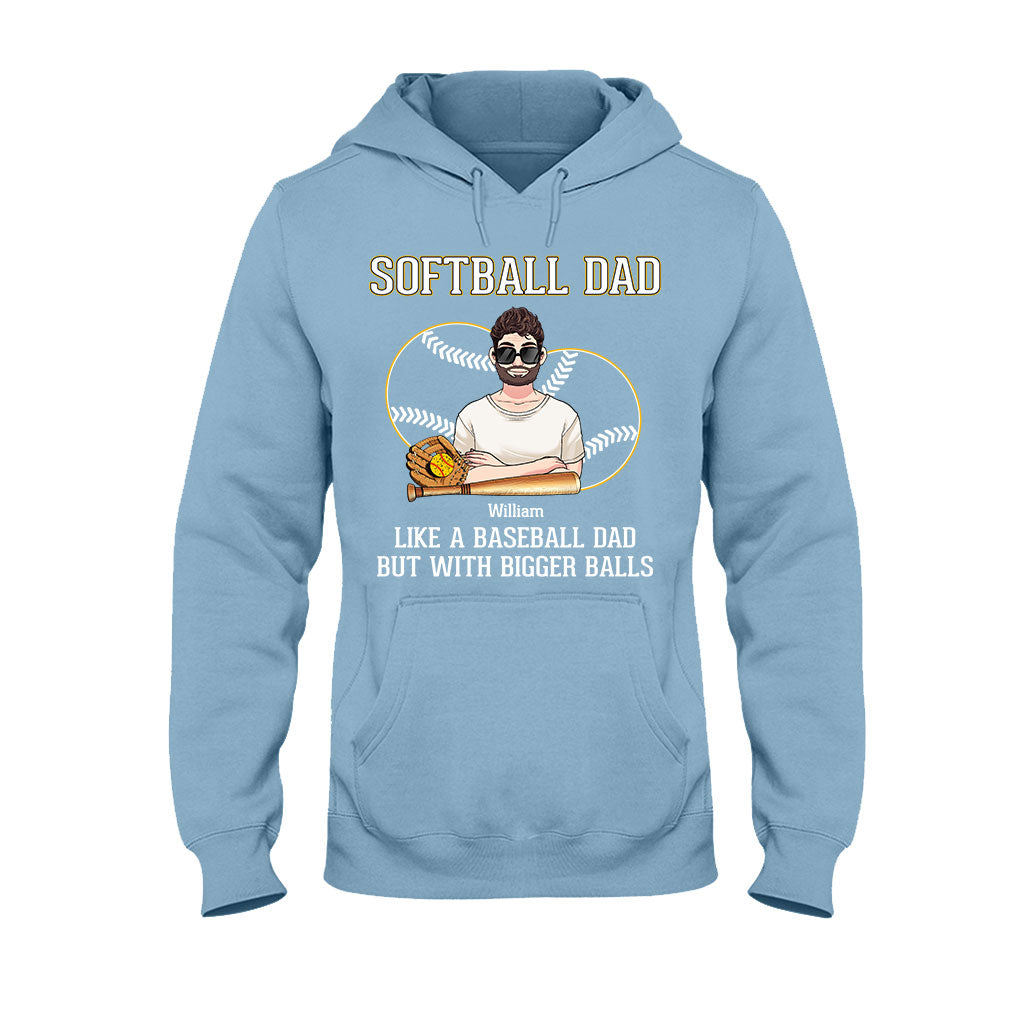 Softball-Papa wie ein Baseball-Papa, nur mit größeren Bällen – personalisiertes Softball-T-Shirt und Hoodie