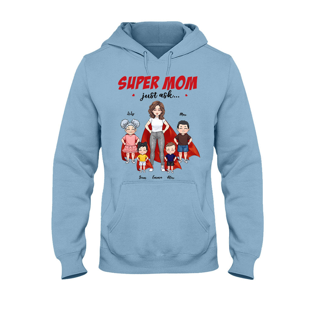 Supermama – Geschenk für Mama und Oma – Personalisiertes T-Shirt und Hoodie