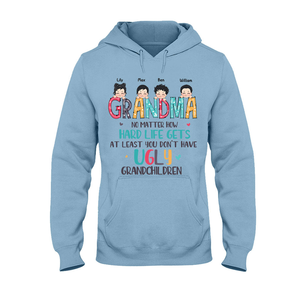 No Matter How Hard Life Gets - Personalized Mother's Day Grandma T-shirt and Hoodie