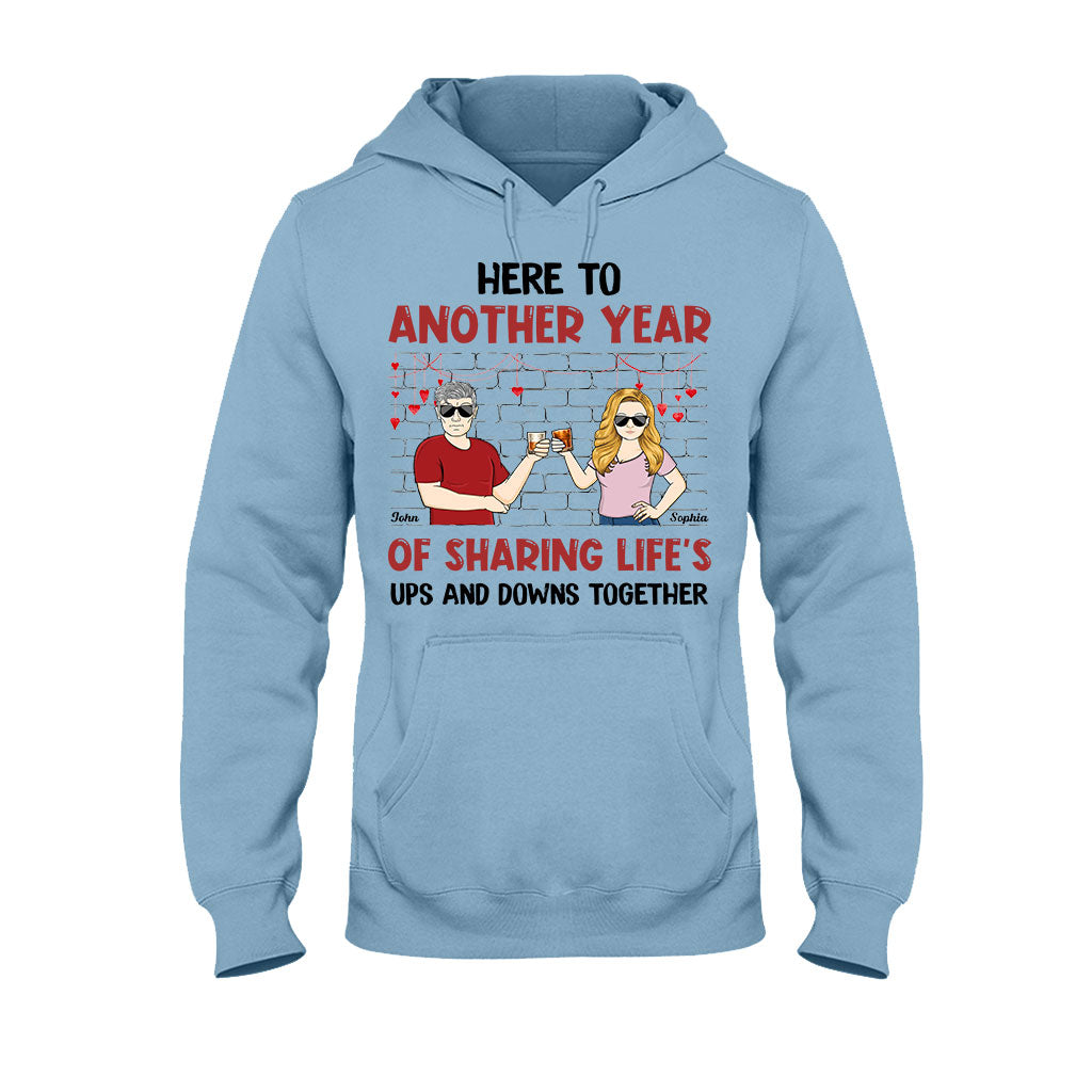 Here To Another Year Of Sharing Life - Personalized Couple Couple T-shirt and Hoodie