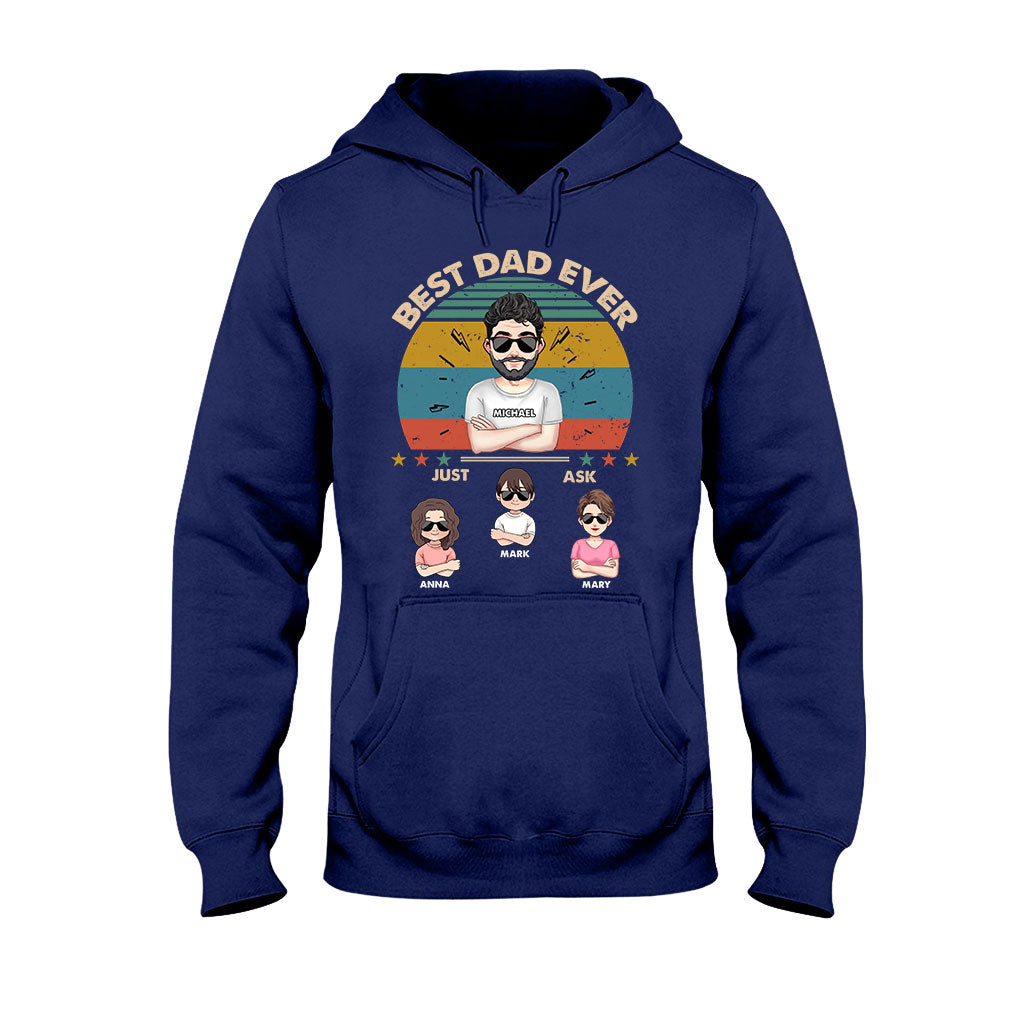 Bester Papa aller Zeiten – Geschenk für Papa, Mama, Opa, Oma, Großvater – Personalisiertes T-Shirt und Hoodie