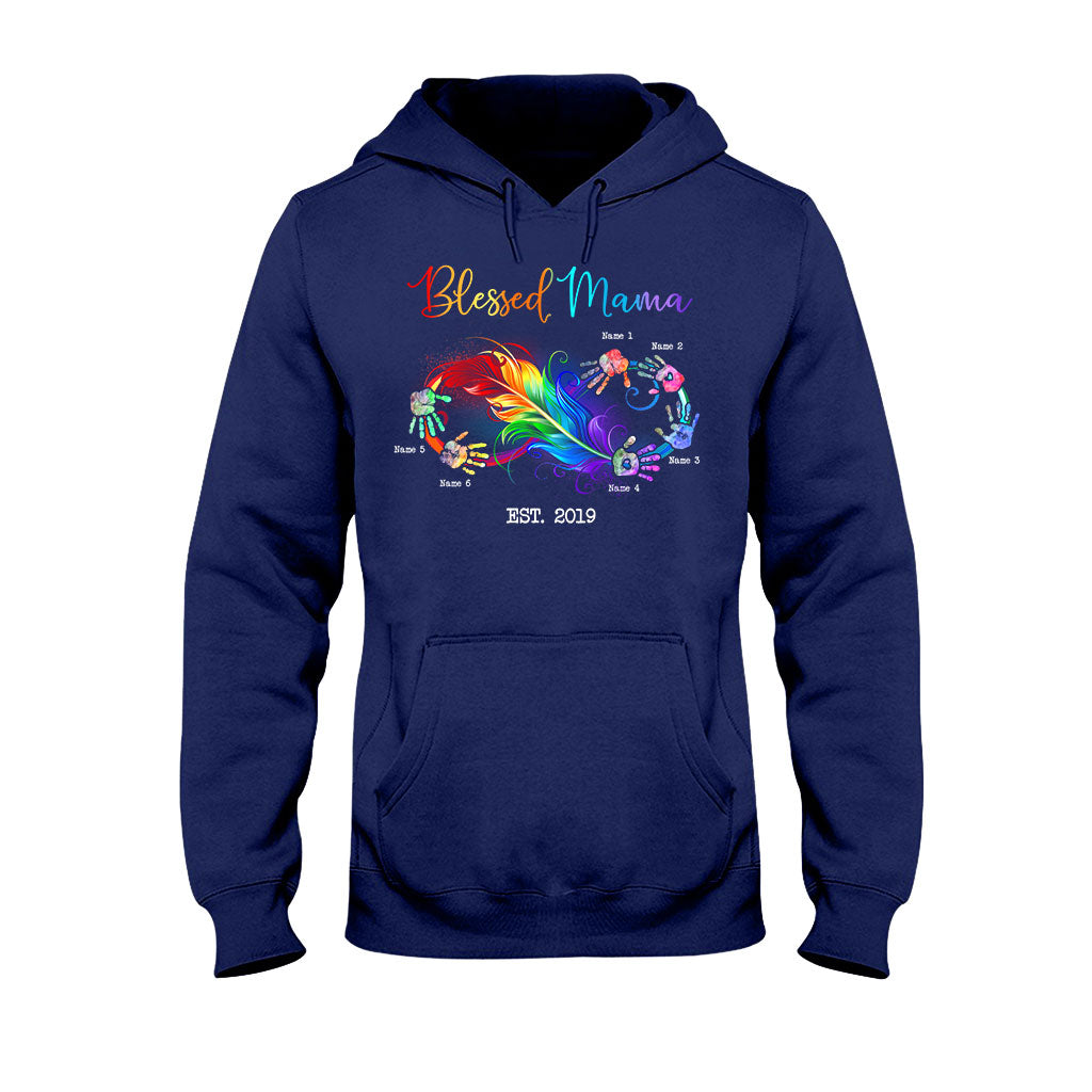 Gesegnete Mama – Geschenk für Mama und Oma – Personalisiertes T-Shirt und Hoodie