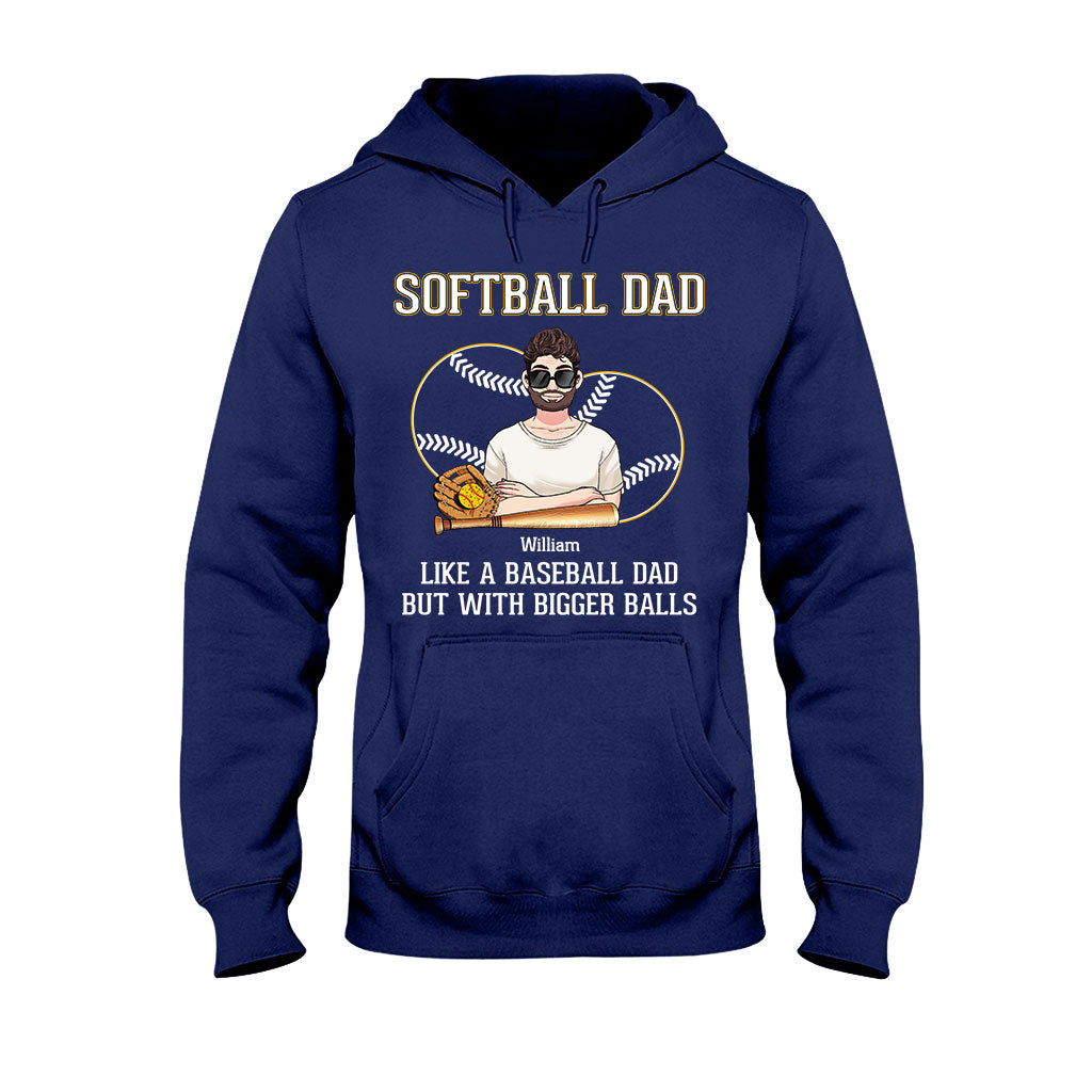 Softball-Papa wie ein Baseball-Papa, nur mit größeren Bällen – personalisiertes Softball-T-Shirt und Hoodie