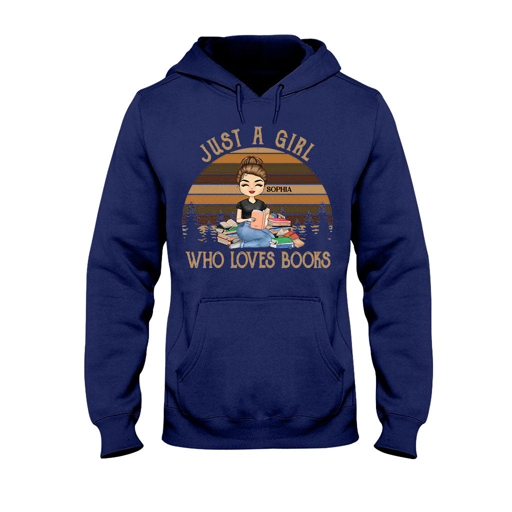 Einfach ein Mädchen, das Bücher liebt – personalisiertes Buch-T-Shirt und Hoodie