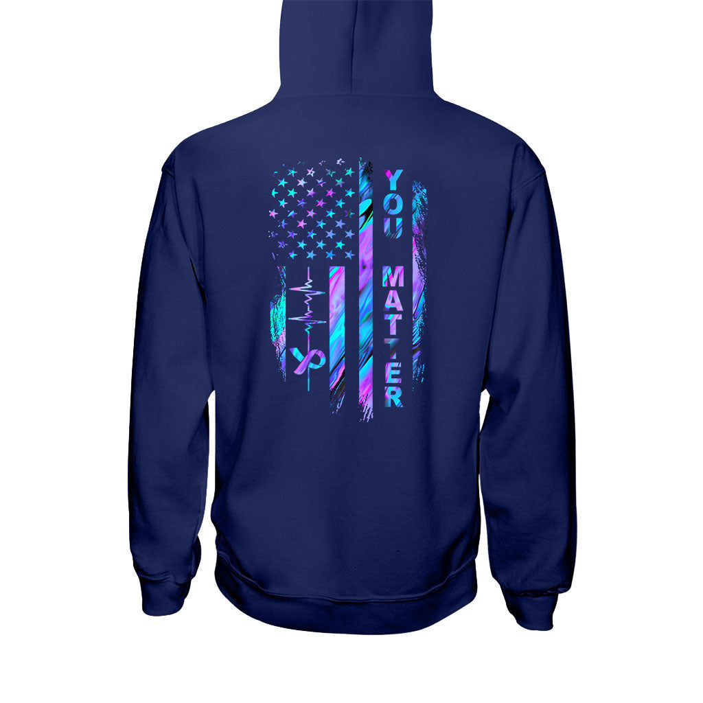 T-Shirt und Hoodie mit Flagge zur Suizidprävention 062021