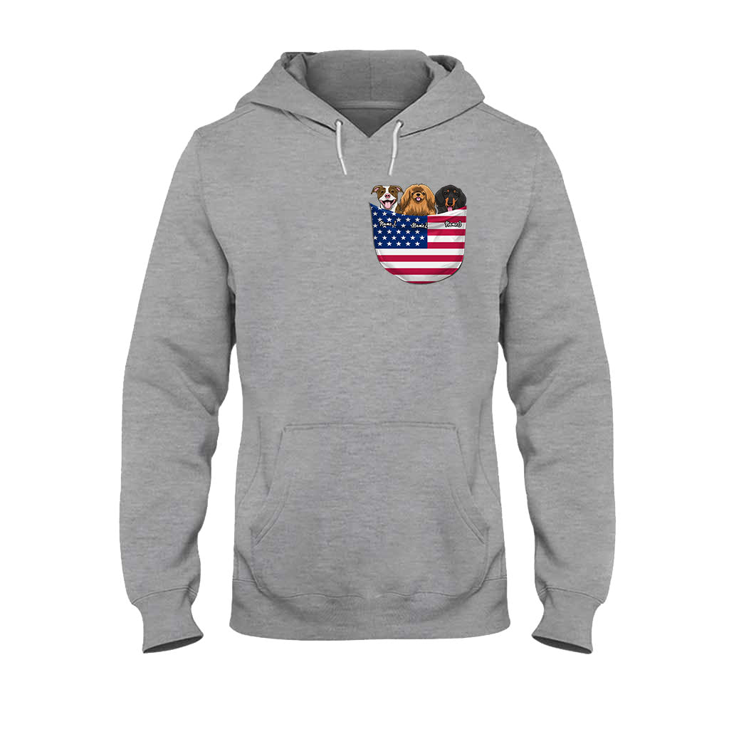 Personalisiertes Hunde-T-Shirt und Hoodie zum Unabhängigkeitstag am 4. Juli