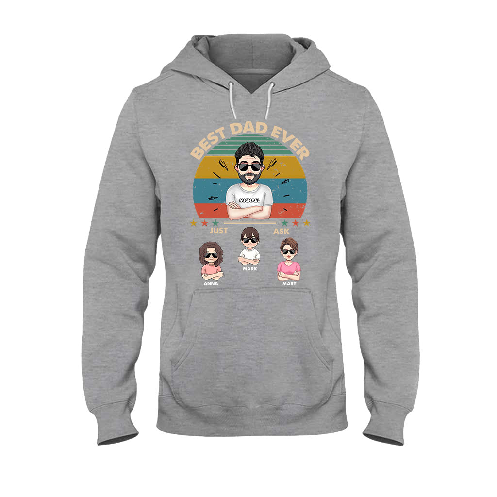 Bester Papa aller Zeiten – Geschenk für Papa, Mama, Opa, Oma, Großvater – Personalisiertes T-Shirt und Hoodie