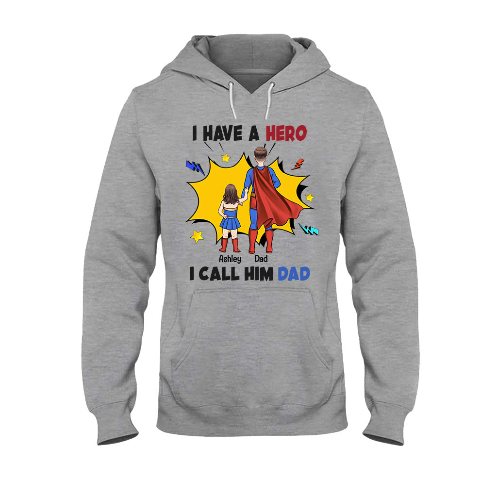 Ich habe einen Helden, ich nenne ihn Papa – personalisiertes Vater-T-Shirt und Hoodie