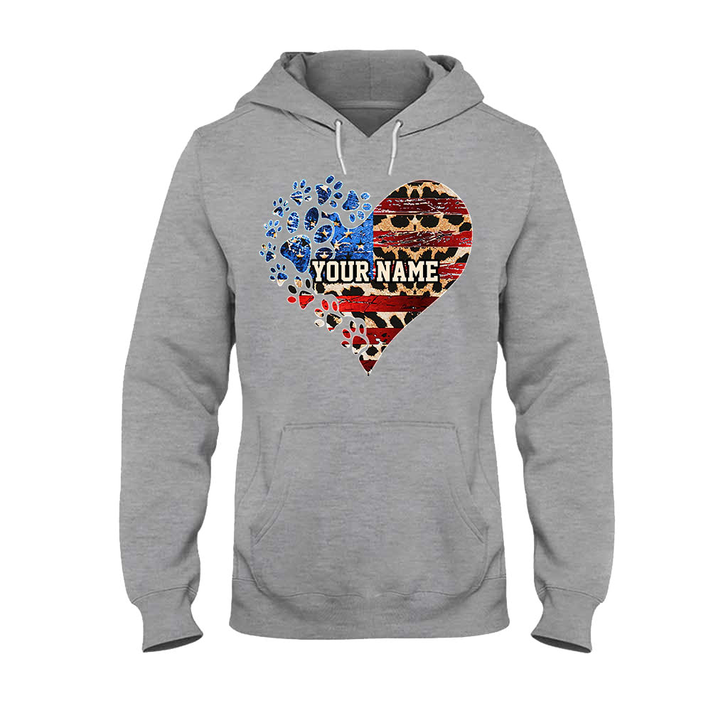 Die Juli-Katzenmama – Personalisiertes Hunde-T-Shirt und Hoodie zum Unabhängigkeitstag