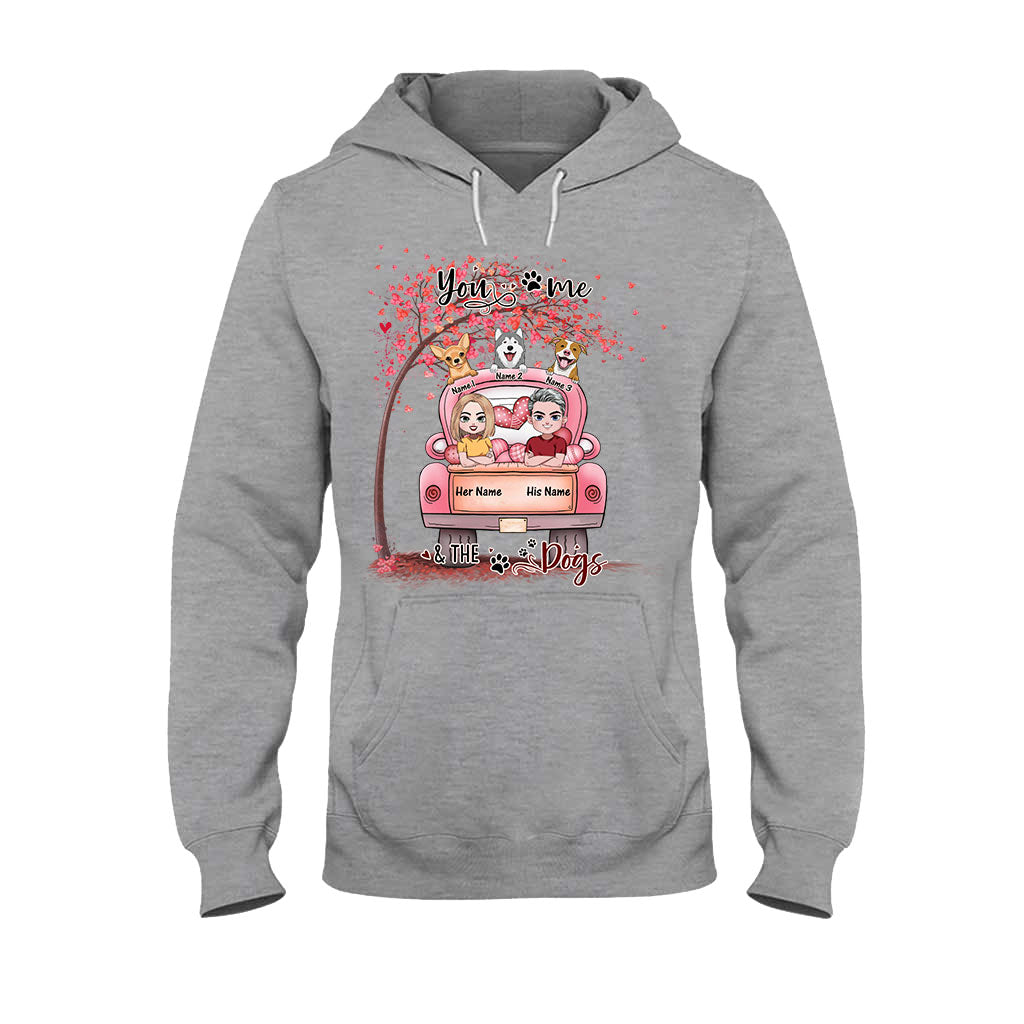 Du, ich und der Hund – personalisiertes Partner-T-Shirt und Hoodie