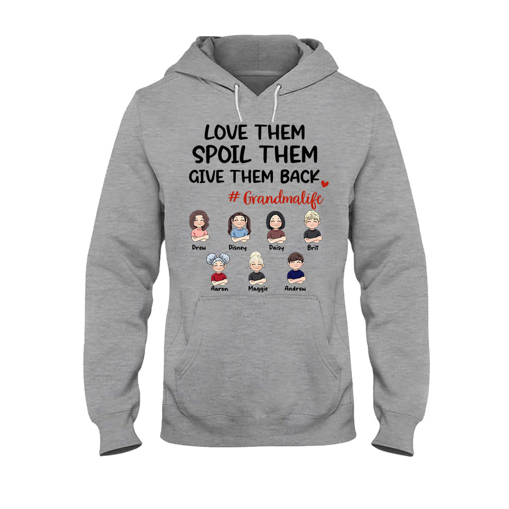 Liebe sie, verwöhne sie, gib ihnen etwas zurück – Geschenk für Oma, Mama, Opa, Papa – Personalisiertes T-Shirt und Hoodie