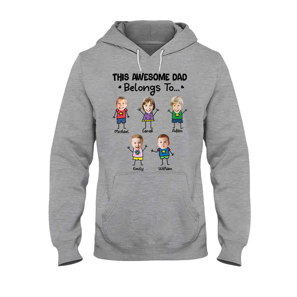 This Awesome Dad Belongs To - Personalized Father T-shirt and Hoodie