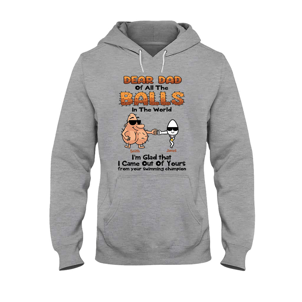 Lieber Papa, ich bin so froh, dass ich aus deinem Bauch gekommen bin! – Personalisiertes Vater-T-Shirt und Hoodie