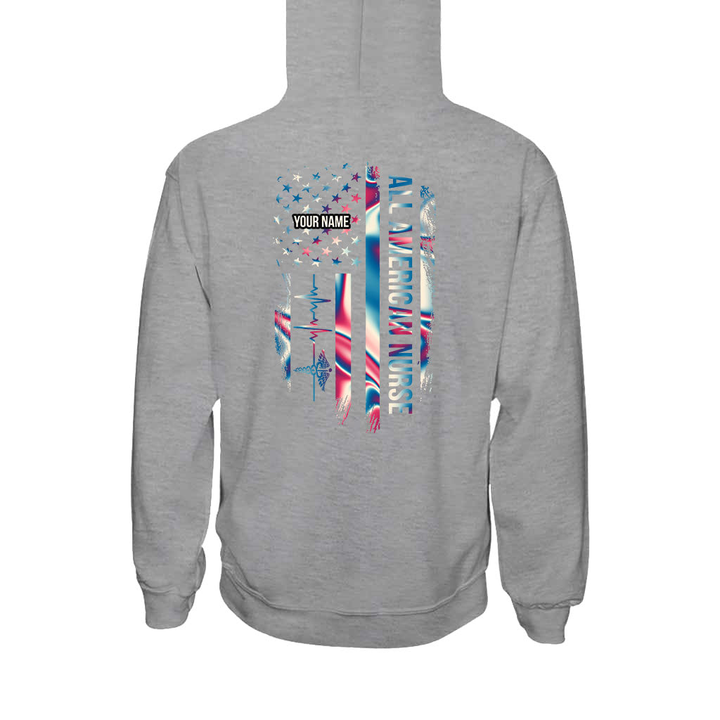 Stolze Krankenschwester – Personalisiertes T-Shirt und Hoodie zum Unabhängigkeitstag