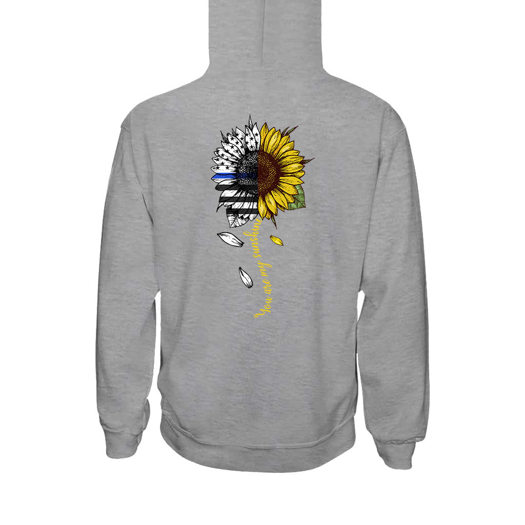You Are My Sunshine Sunflower - Blue Line Police Officer T-shirt and Hoodie 1121