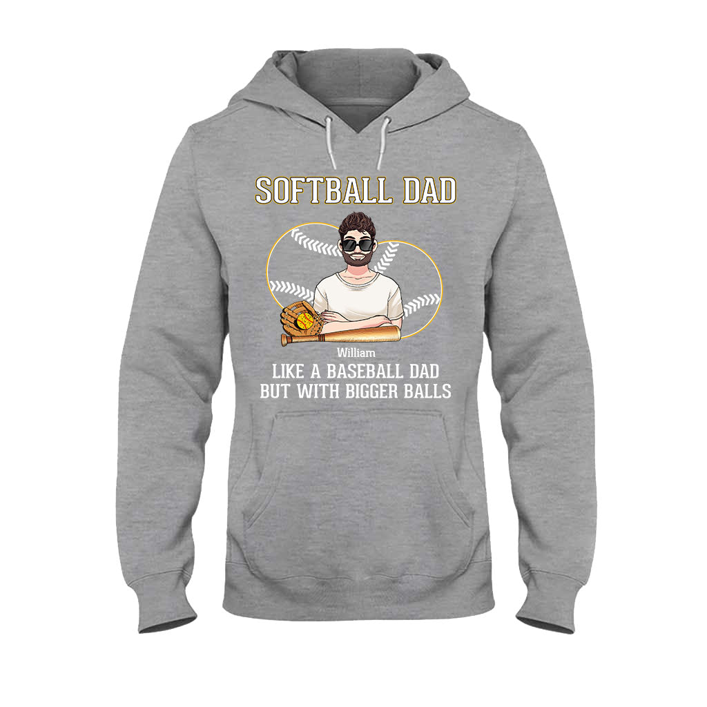 Softball-Papa wie ein Baseball-Papa, nur mit größeren Bällen – personalisiertes Softball-T-Shirt und Hoodie