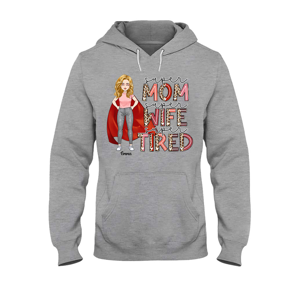 Supermama, Superfrau, Supermüde – Personalisiertes Muttertags-T-Shirt und Hoodie