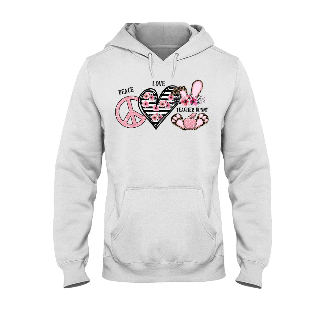 Peace Love One Hip Teacher – Personalisiertes T-Shirt und Hoodie
