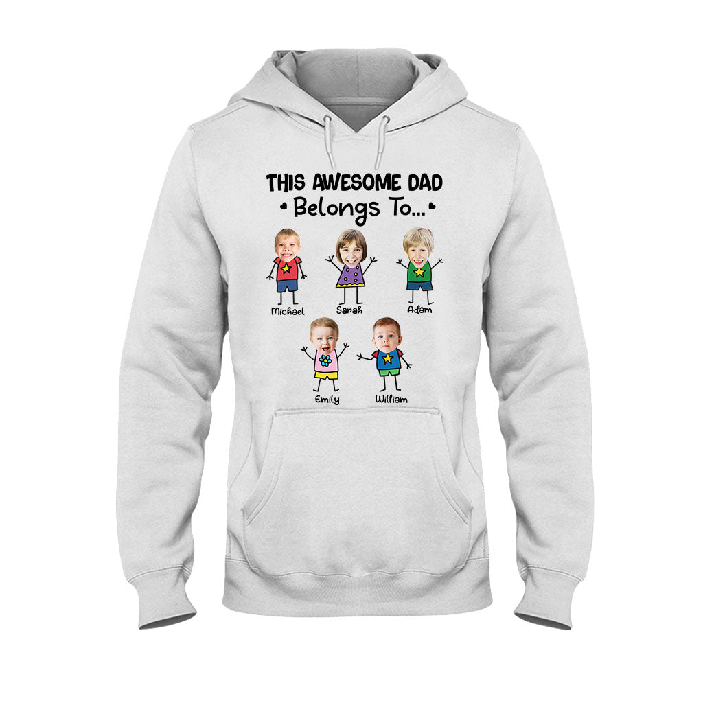 This Awesome Dad Belongs To - Personalized Father T-shirt and Hoodie