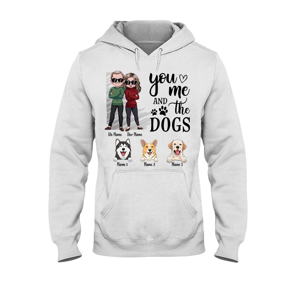Du, ich und die Hunde – Personalisiertes Partner-T-Shirt und Hoodie