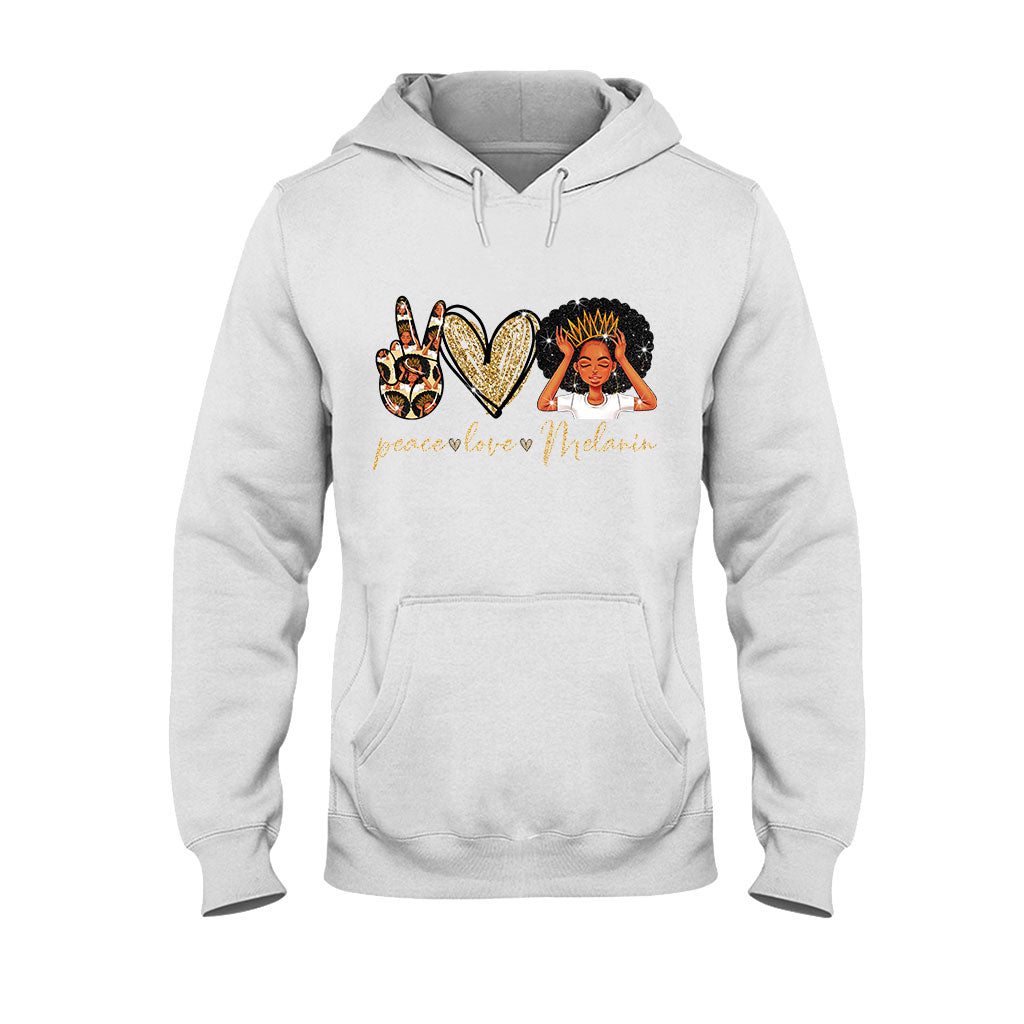 Melanin – T-Shirt und Hoodie für Afroamerikaner mit Glitzer-Imitat 1121