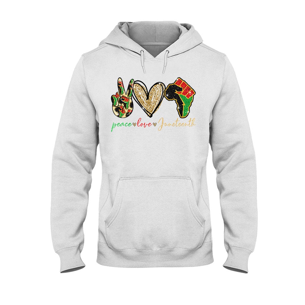 Juneteenth – T-Shirt und Hoodie für Afroamerikaner mit Glitzer-Imitat 1121