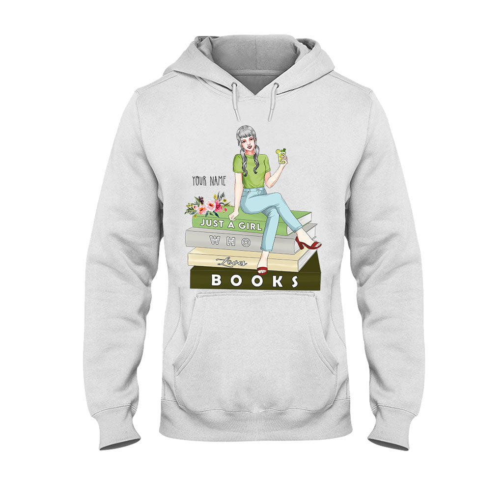 Einfach ein Mädchen, das Bücher liebt – personalisiertes Buch-T-Shirt und Hoodie