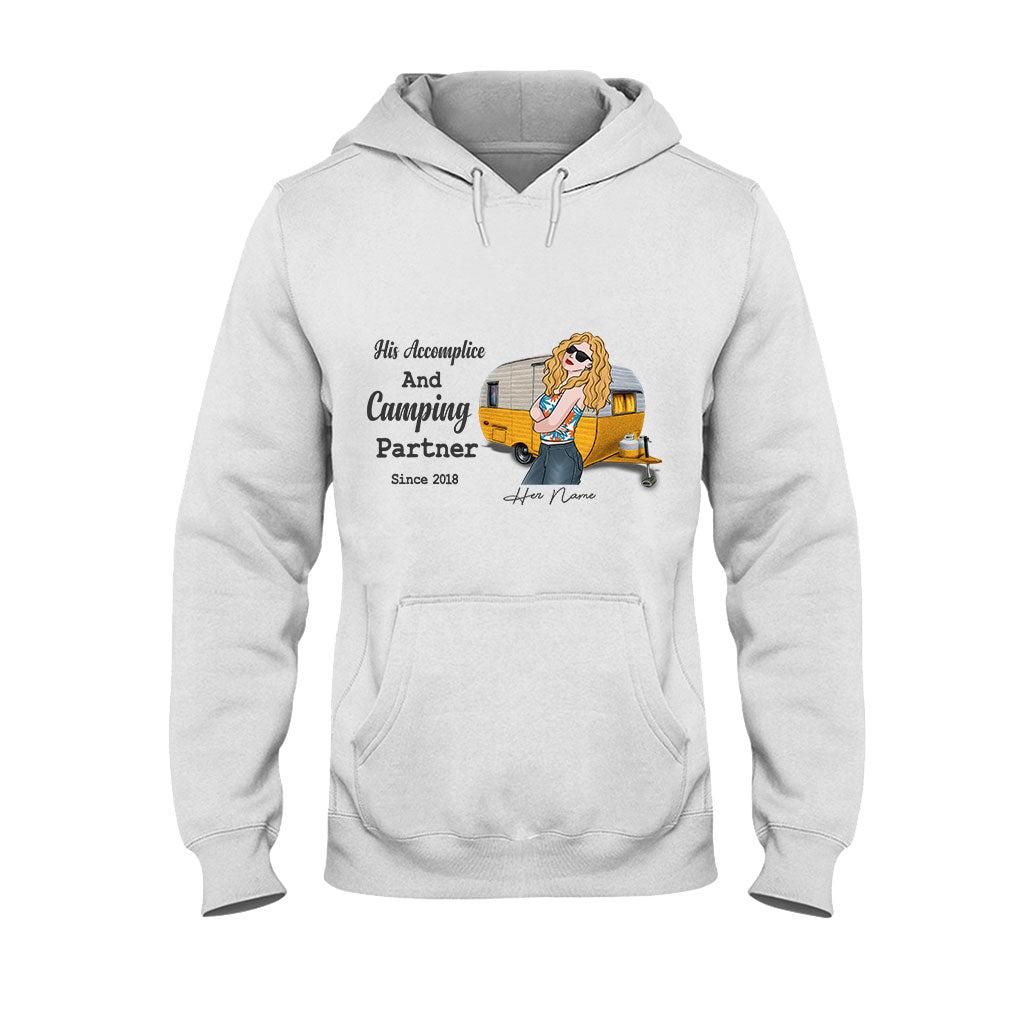 His Accomplice And Camping Partner - Personalized Couple T-shirt and Hoodie