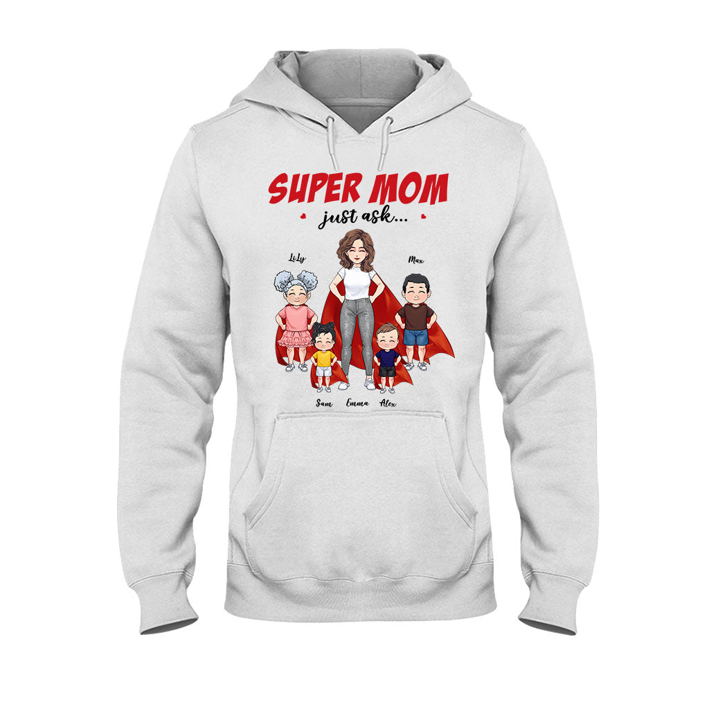 Supermama – Geschenk für Mama und Oma – Personalisiertes T-Shirt und Hoodie