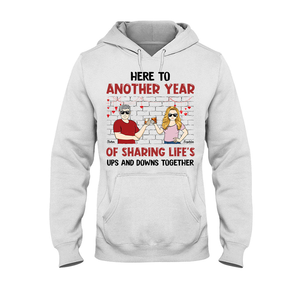Here To Another Year Of Sharing Life - Personalized Couple Couple T-shirt and Hoodie