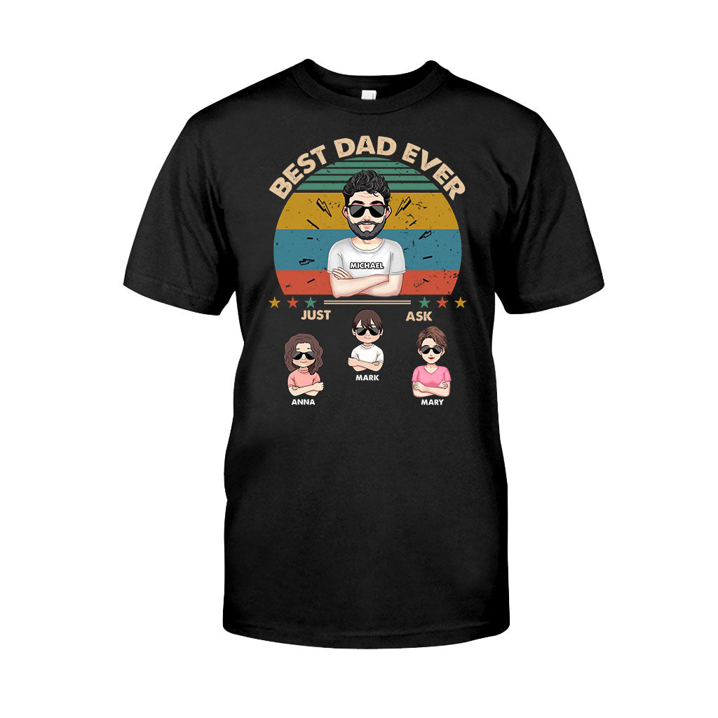 Bester Papa aller Zeiten – Geschenk für Papa, Mama, Opa, Oma, Großvater – Personalisiertes T-Shirt und Hoodie