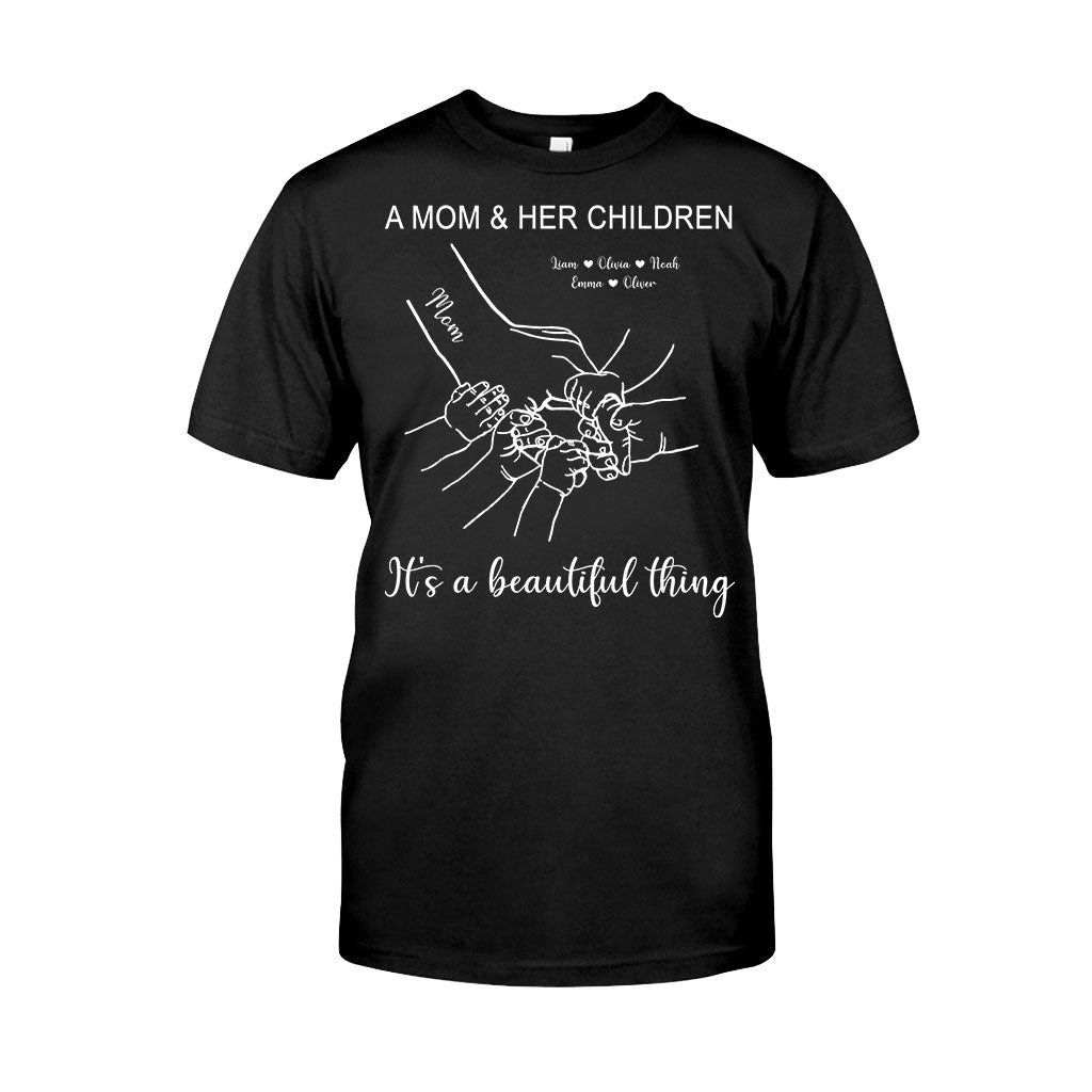 A Mom And Her Children - Personalized Mother's Day Mother T-shirt and Hoodie
